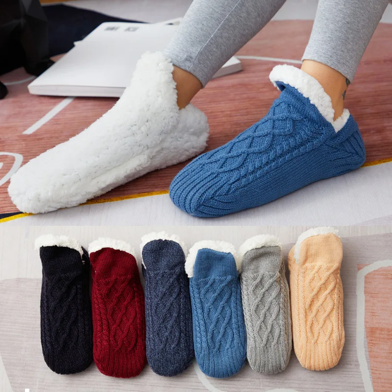 Top Trends: Winter Woolen Socks Women Thicken Warm Home Bedroom Socks Slippers Men Non-slip Foot Warmer Snow Socks Calcetines Mujer Shoppable Styles