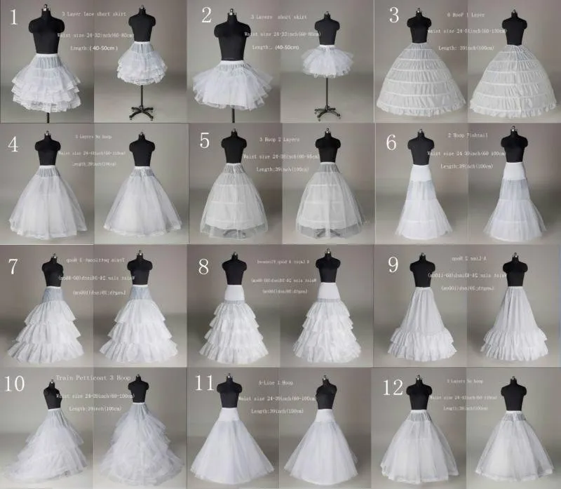 Top Trends: NEW 12Style White A Line / Hoop / Hoopless Wedding Crinoline Petticoat / Underskirt-SN Shoppable Styles