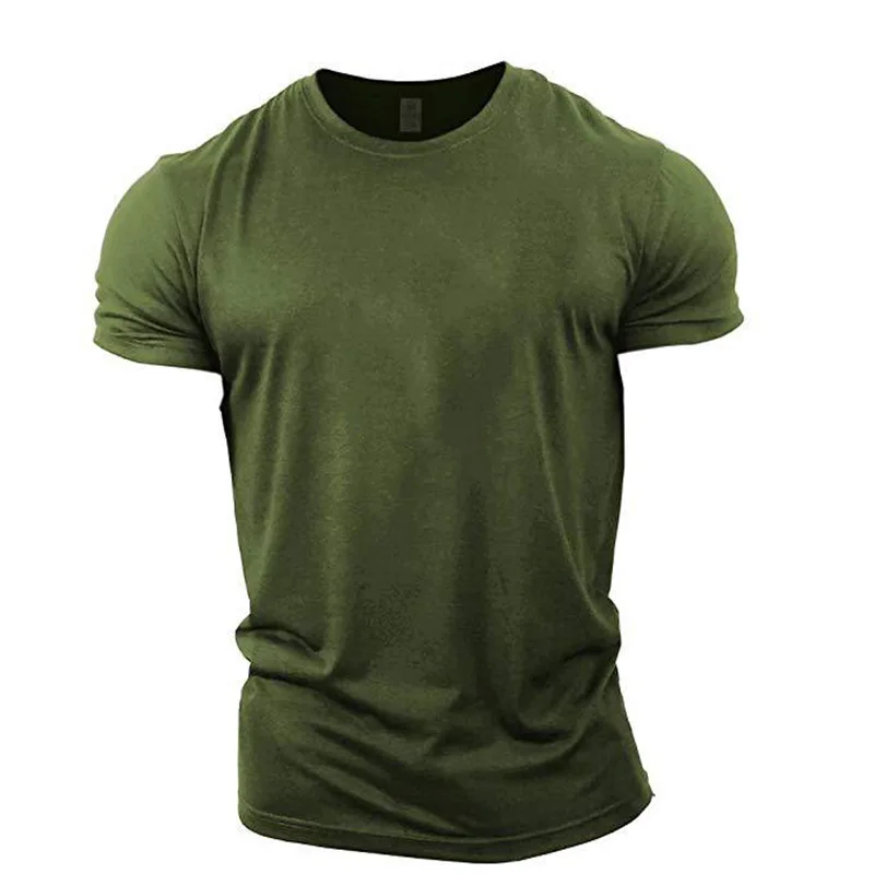 Top Trends: Men&#039;s Army Green T-Shirts Short Sleeve Summer Loose Casual Sports Gym Tops Round-Neck Solid Color Big Size Male Tee 6XL Top Shoppable Styles