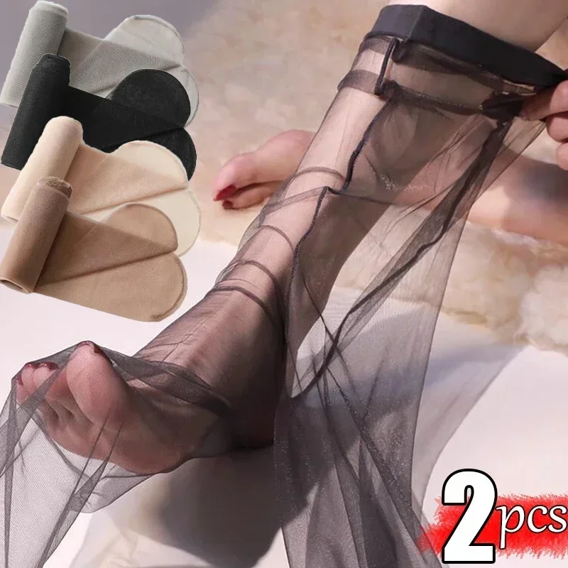 Top Trends: 2 / 1pcs Transparent Ultra-thin Stockings Women Sexy Black Pantyhose Tights Ladies Seamless Fishnet Mesh Silk Long Socks Hosiery Shoppable Styles