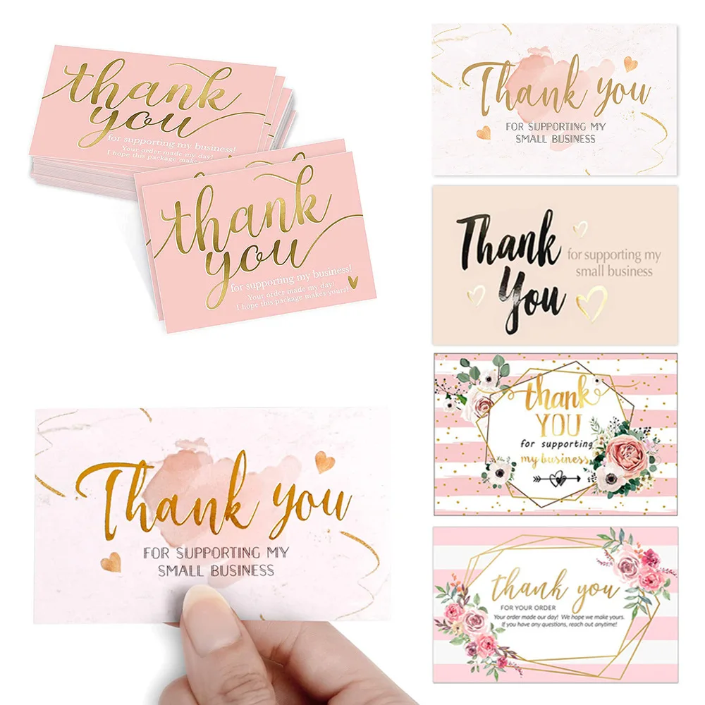 Top Trends: 30pcs Thank You For Your Order Pink Greeting Cards For Small Business Label Tag Gift Box Decoration Packages Supplies Wholesale Shoppable Styles