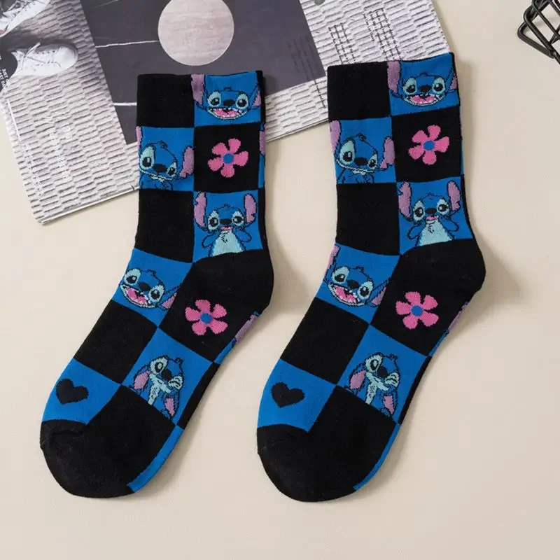 Top Trends: Disney Fashion Breathable Cotton Socks Cartoon Figure Stitch Print Midtube Socks Fashion Warm Men's And Women's Christmas Socks Shoppable Styles - Image 3