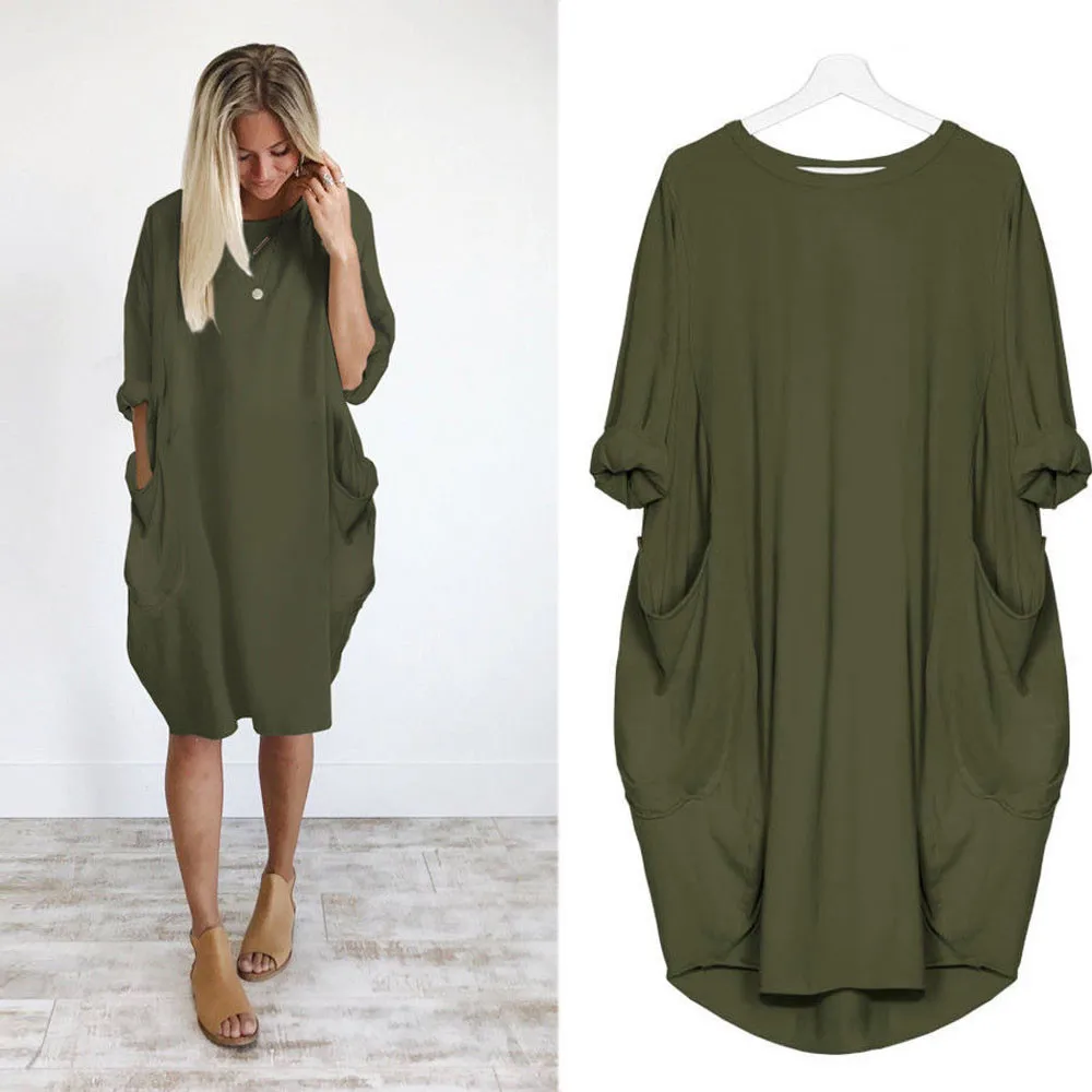 Top Trends: Spring Autumn Long Sleeve Casual Loose Dress Maternity Clothes For Pregnant Women Vestidos Gravidas Lady Dress Pregnancy Dresses Shoppable Styles