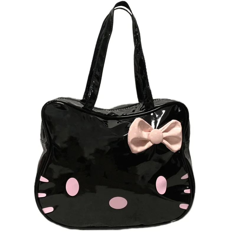 Top Trends: Sanrio Cute Hello Kitty Women Shoulder Bag Girls Fashion Bright Bow Tote Bag Travel Large Capacity Items Storage Zipper Handbag Shoppable Styles