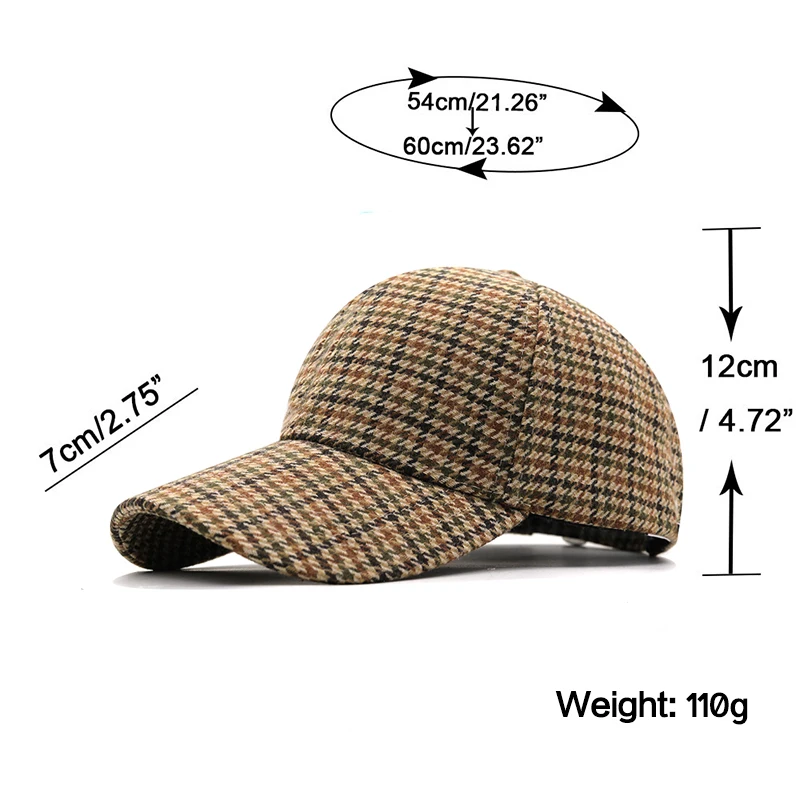 Top Trends: Brown Houndstooth Baseball Caps For Men Summer British Style Plaid Women Cap Brand Bone Trucker Hat Casquette Homme Shoppable Styles - Image 6