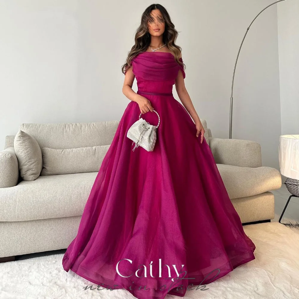 Top Trends: Cathy Nobility One Shoulder فساتين سهره فاخره2023 Princess Chiffon A-line Prom Dresses Elegantly Floor Lenght Vestidos De Noche Shoppable Styles