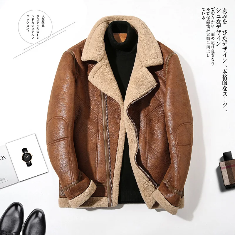 Top Trends: High Quality Mens Winter PU Leather Coats Overcoat Jackets Thick Warm Wool Fleece Fur Men Leather Jacket Coat LC04 Shoppable Styles - Image 5