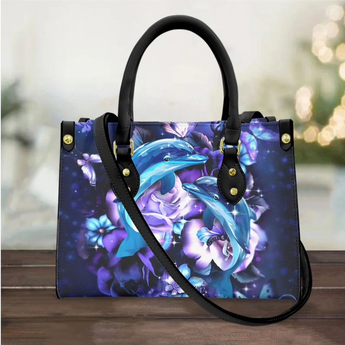 Top Trends: Handbags And Purse For Women Blue Dolphin Purple Rose Design Fashion Leather Female Shoulder Bags Woman Casual Crossbody Bags Shoppable Styles