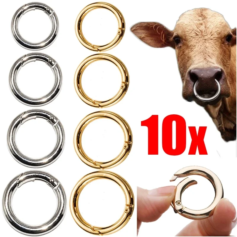 Top Trends: 10pcs / lot Circular Bag Buckle Metal Clasps Buckles Spring O Round Carabiner Snap Hook Spring Keyring DIY Jewelry Bag Accessories Shoppable Styles - Image 3