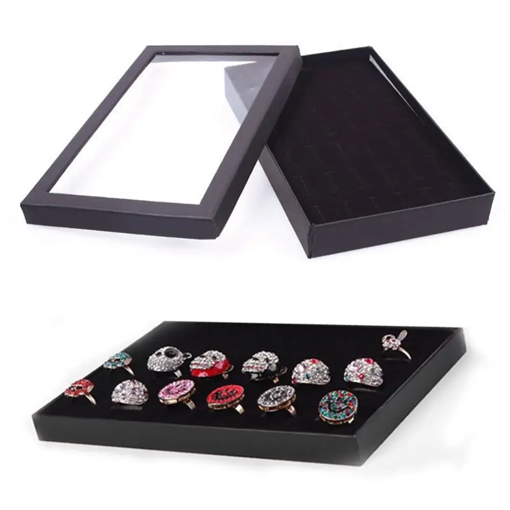 Top Trends: Transparent 36 Slots Ring Display Holder Earring Jewelry Storage Box Organizer Shoppable Styles