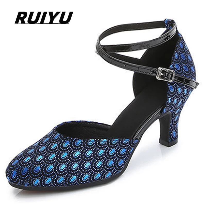 Top Trends: New Latin Dance Shoes Salsa Tango Ballroom Party Women's Shoes Blue Gold High Heel Dance Sneakers Summer Outdoor Dance Shoes Shoppable Styles