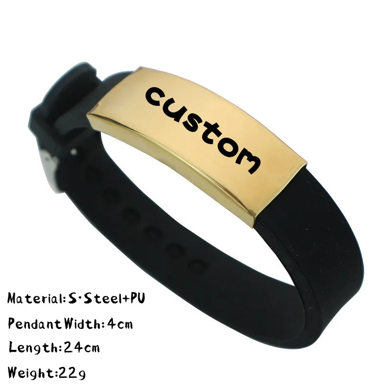 Top Trends: Custom Logo Name Engrave Leather Bangle Hand Made Bracelet Customized Stainless Steel Bracelets For Men ID Bracelet Jewelry Gift Shoppable Styles - Image 2