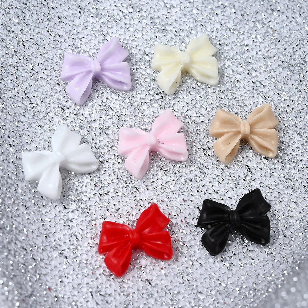 Top Trends: Kawaii Bowknot Nail Art Charms Lovely Black White Pink Fairy Resin Long Ribbon Nail Art Decoration Manicure DIY Accessorie Shoppable Styles - Image 2