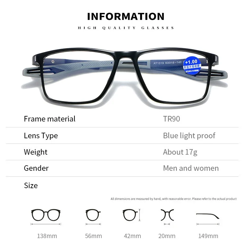 Top Trends: Elastic TR90 Reading Glasses Flexible Sports Presbyopia Eyeglasses High Quality Men Women Farsighted Eyewear With Rope Diopter Shoppable Styles - Image 6