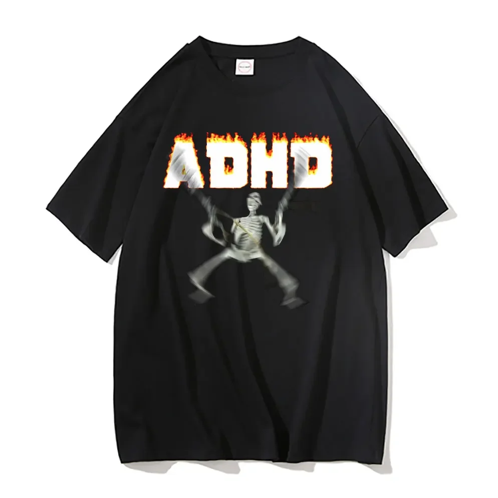 Top Trends: Adhd Skeleton Meme T-shirts Classic Vintage Humor Horror Funny Skull Tshirt Men Women Casual Hip Hop Cotton Oversized T Shirt Shoppable Styles