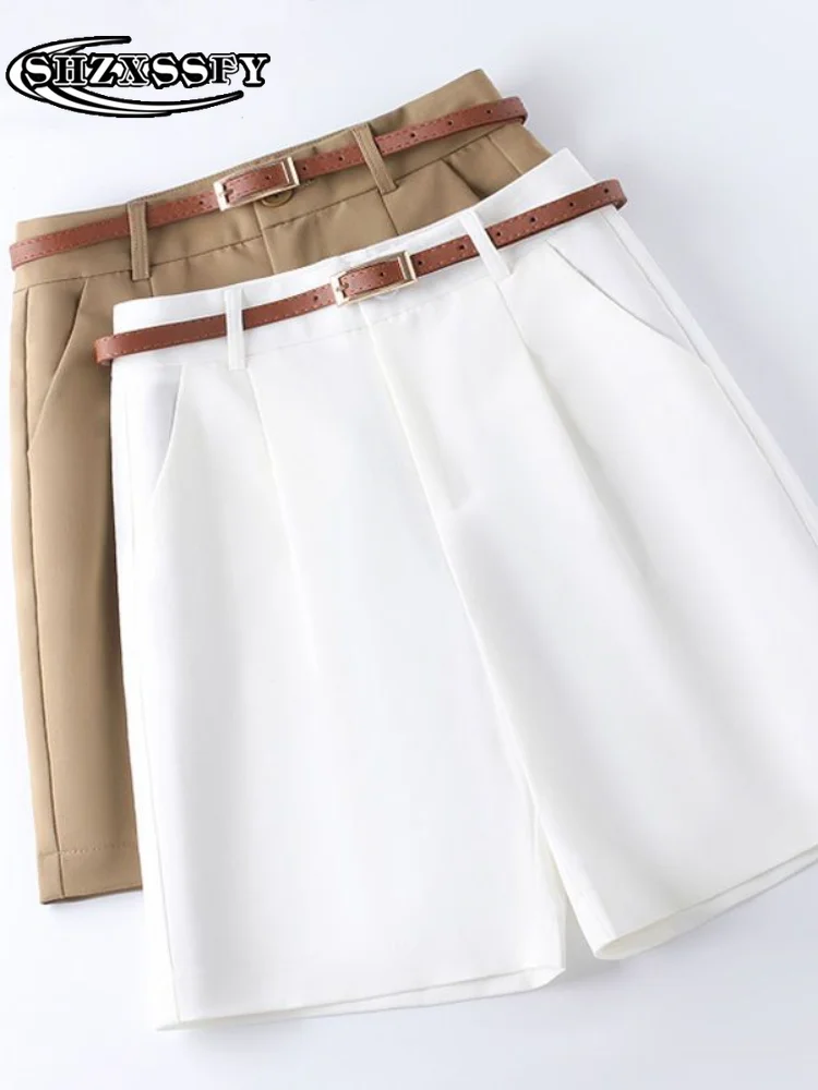 Top Trends: White Suit Women's Summer Shorts 2023 New Casual Solid Sport Shorts Women's High Waist Loose Buttons Fashion Women's Shorts Shoppable Styles