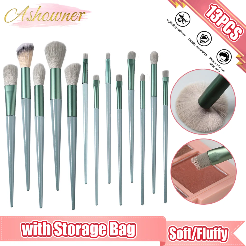 Top Trends: 13Pcs Makeup Brushes Set Professional Plastic Handle Soft Synthetic Hair Powder Foundation Eyeshadow Make Up Brush Cosmetics Shoppable Styles