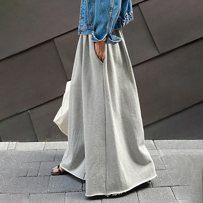 Top Trends: Yeezzi Urban Female Black Gray Solid Color Wide Leg Elastic Waist Pants Casual Work Long Turnip Trousers For Women 2023 New Shoppable Styles