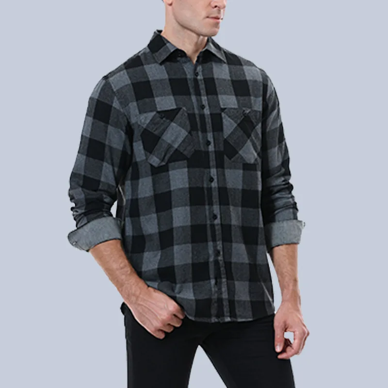 Top Trends: English Style Vintage Men Clothing Plaid Shirt Spring Autumn New Harajuku Long Sleeves Streetwear Fashion Business Casual Tops Shoppable Styles