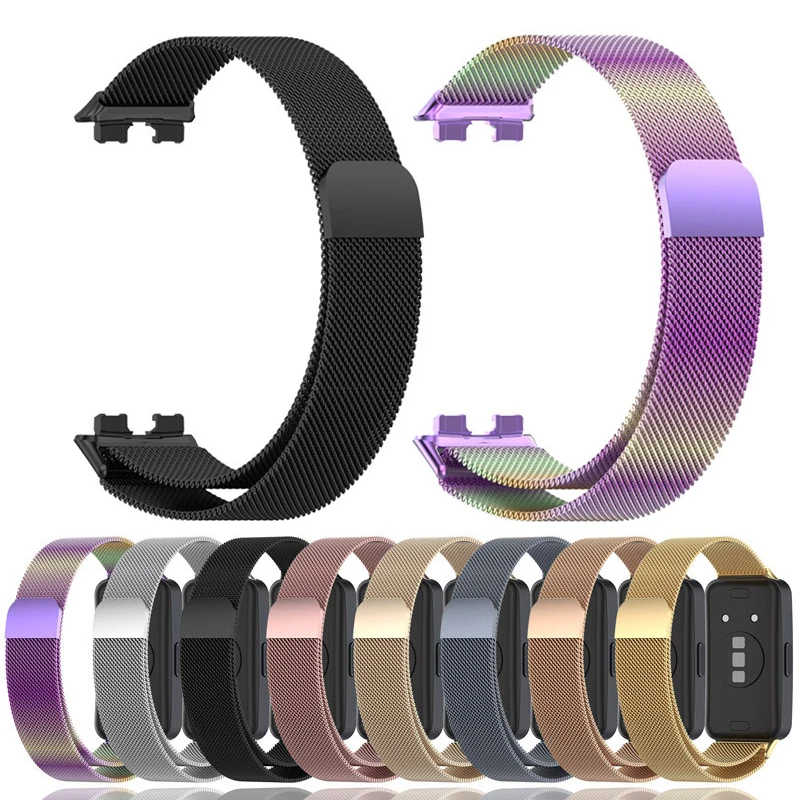 Top Trends: Metal Strap For Huawei Band 8 Milan Magnetic Samrt Wristband Stainless Steel Replacement Bracelet For Huawei Band 8 NFC Strap Shoppable Styles