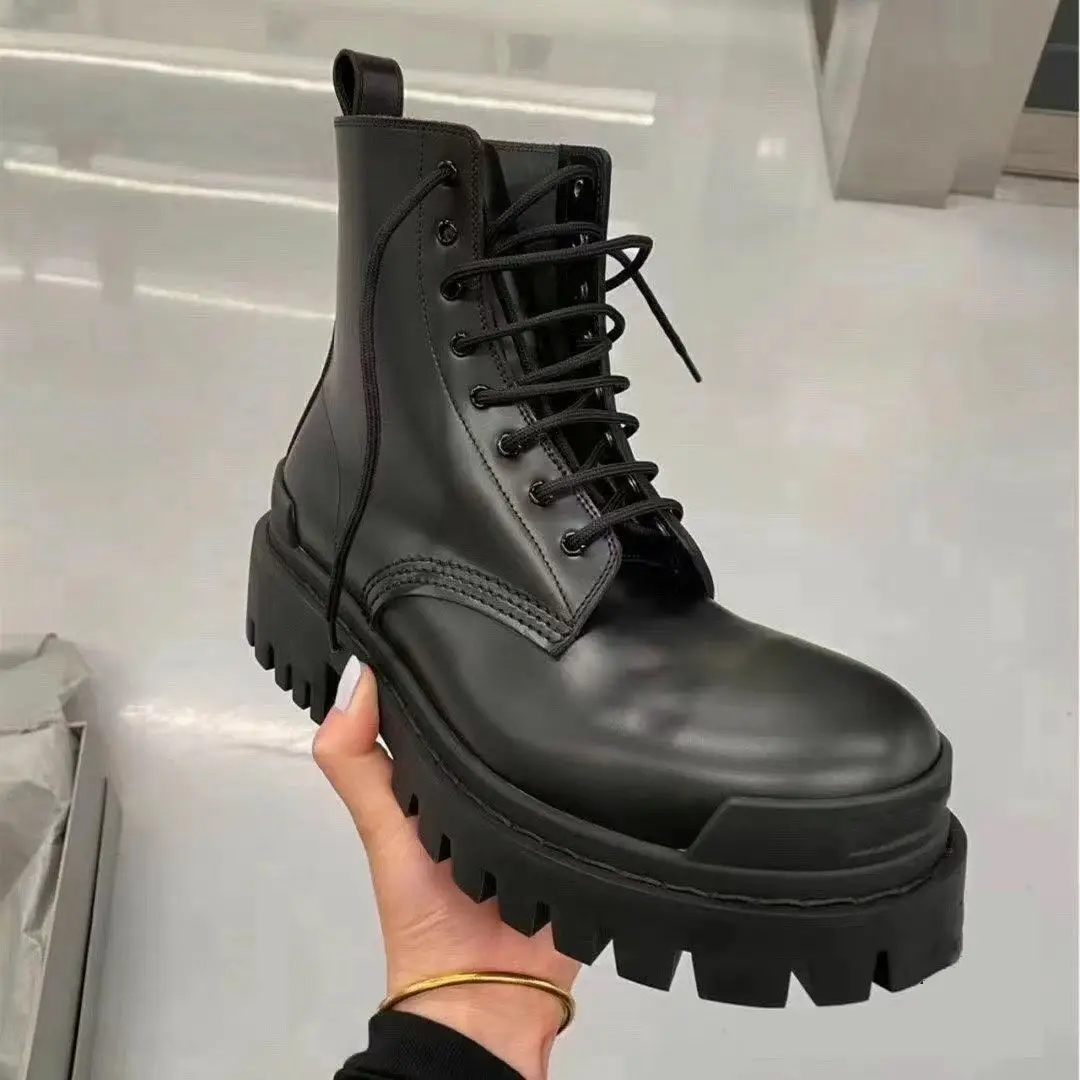 Top Trends: Men's Round Toe Lace-up Niche Fashion Versatile Fashion Thick Bottom High-Grade Sense Worker Platform Chelsea Boots Shoppable Styles