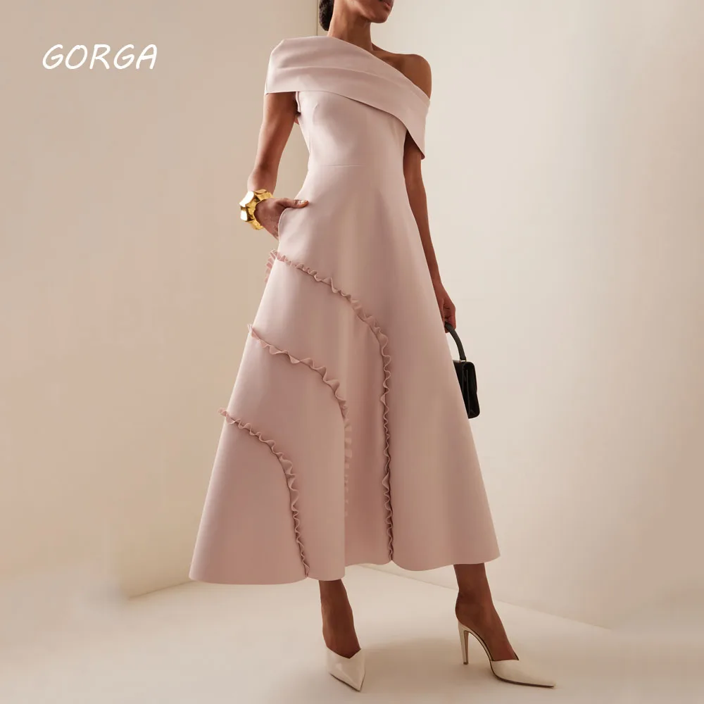 Top Trends: GORGA Off The Shoulder A-LINE 2024 Slim Backless Long Crepe Ocassion Gown Floor-Length Evening Dress فستان سهرة نسائي Shoppable Styles