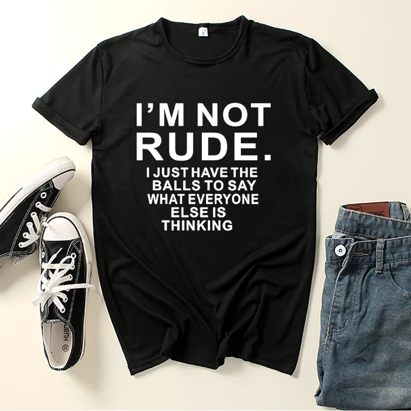 Top Trends: I'm Not Rude Letter Print Women T Shirt Short Sleeve O Neck Loose Women Tshirt Ladies Tee Shirt Tops Clothes Camisetas Mujer Shoppable Styles