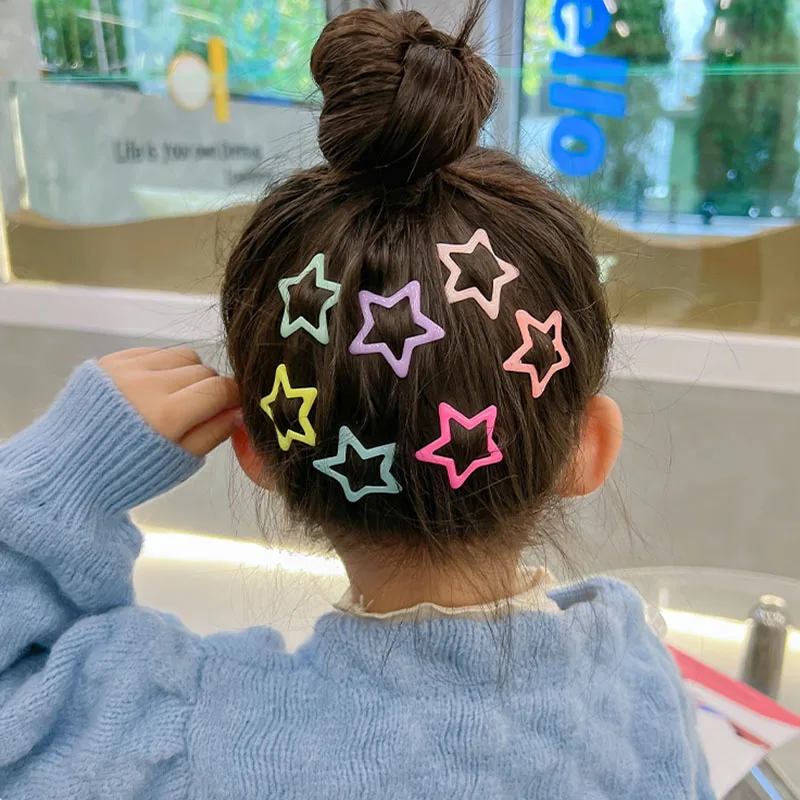 Top Trends: 10pcs / set Cute Colorful Star Waterdrop Shape Hair Clips For Girls Children Lovely Hair Decorate Hairpins Kids Hair Accessories Shoppable Styles