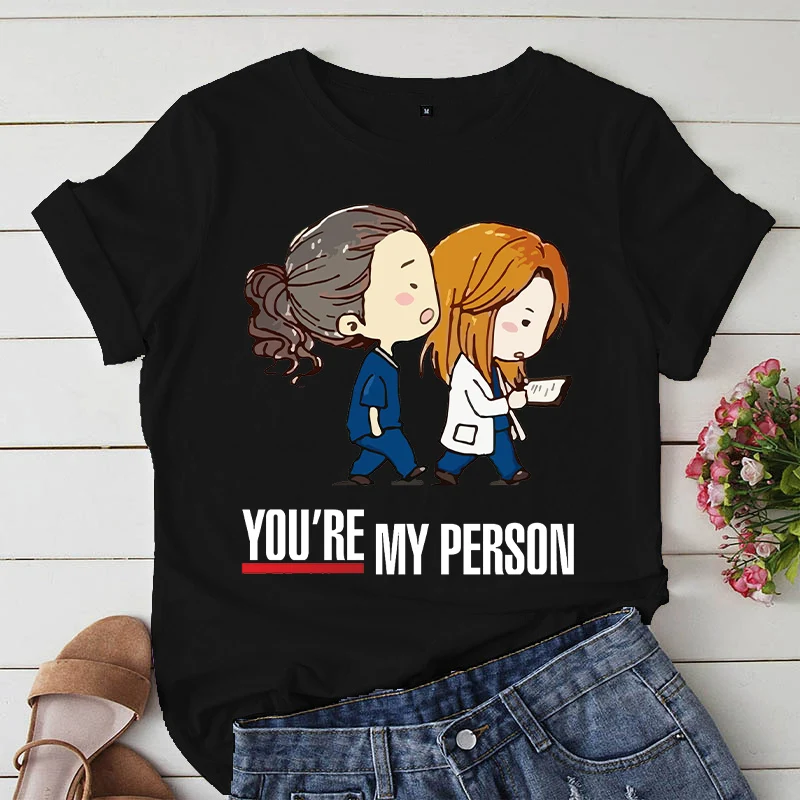 Top Trends: 2022 Summer T-shirts Women Greys Anatomy You're My Person Graphic Lady T Shirts Kawaii Clothing Short Sleeve Female Tshirt Tops Shoppable Styles