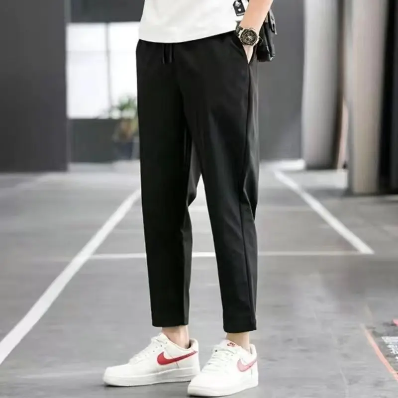 Top Trends: Spring Autumn KPOP Fashion Harajuku Trousers Men All Match Korean Straight Solid Casual Pants Pockets Streetwear Male Clothes Shoppable Styles - Image 4