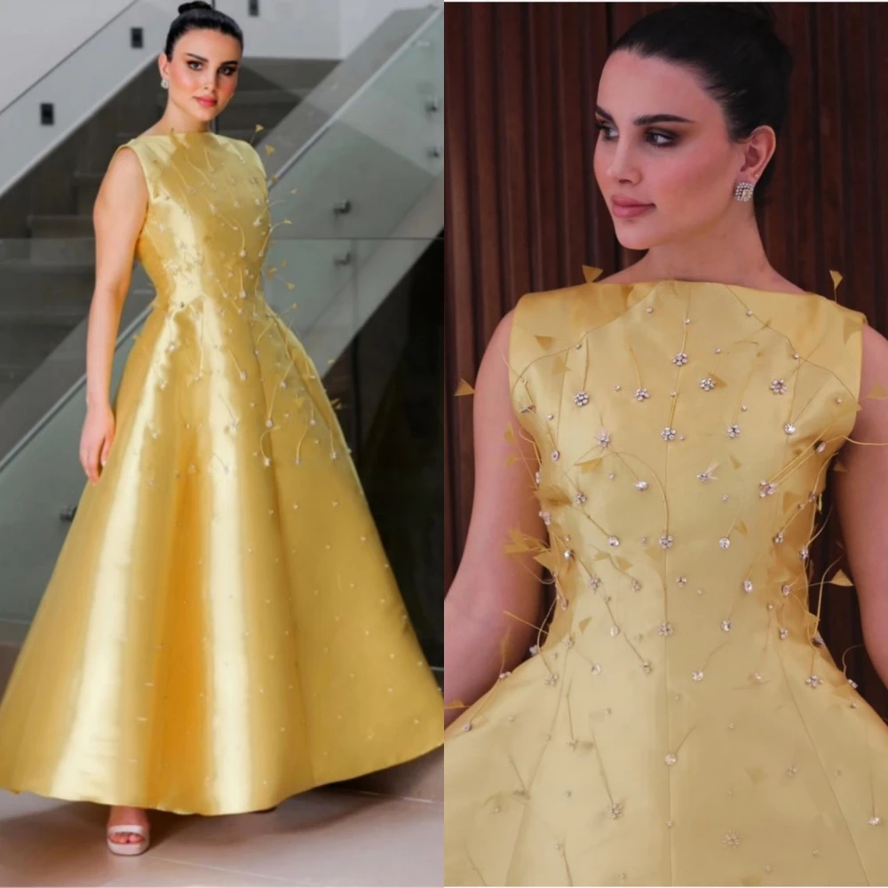 Top Trends: Exquisite Bateall Ball Gown Floor Length Prom Dresses Beading Satin Formal Occasion Vestido Femininoفساتين كوكتيلفساتين الح Shoppable Styles