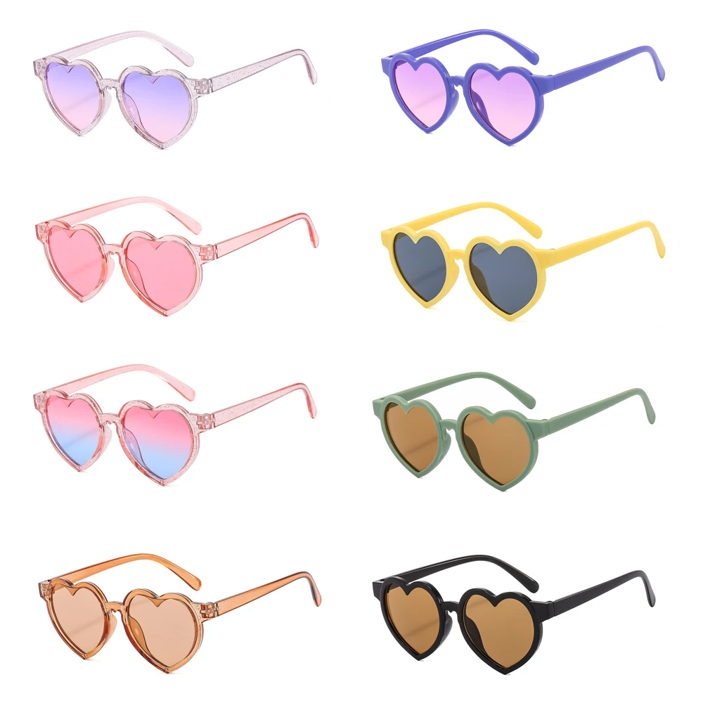 Top Trends: Fashion Heart Shaped Children Sunglasses Classic Cute Summer Sunglasses Girls Boys Sun Glasses UV400 Eyewear Baby Shade Glasses Shoppable Styles