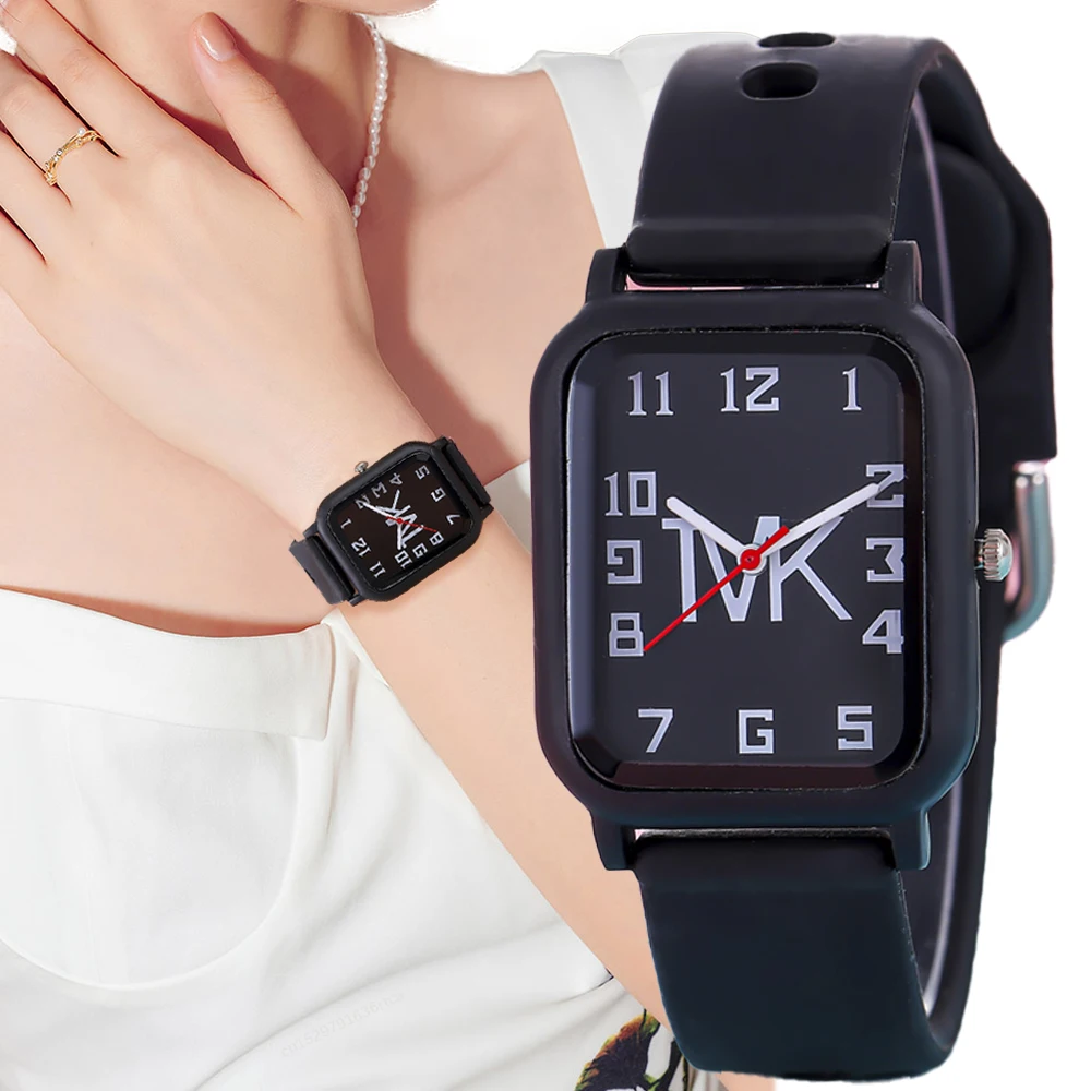 Top Trends: Fashion Ladies Brand Watches Simplicity Square Digital TVK Women Quartz Watch Sports Silicone Dress Gift Clock Wristwatches Shoppable Styles