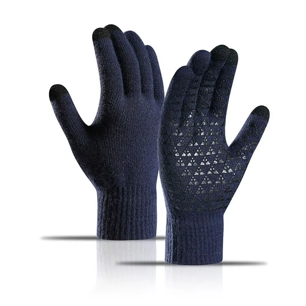 Top Trends: Winter Men Knitted Gloves Touchscreen High Quality Male Mitten Thicken Warm Wool Cashmere Solid Men Business Gloves Keep Warm Shoppable Styles - Image 2