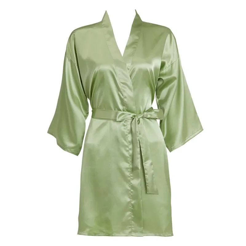 Top Trends: Silk Satin Robe Bride Robe Bridesmaid Robes Women Wedding Robes Bridal Robe Sleepwear Dressing Bathrobe Team Bride Green Shoppable Styles - Image 3