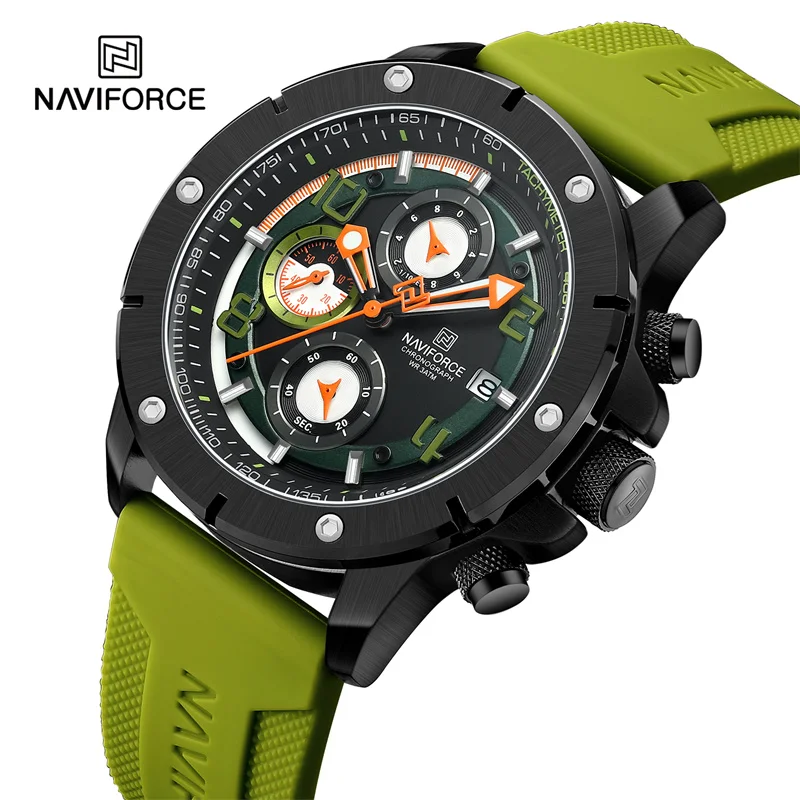 Top Trends: NAVIFORCE New Fashion Men's Silicone Strap Watch Luxury Calendar Quartz Wristwatches Military Sport Chronograph Luminous Clock Shoppable Styles