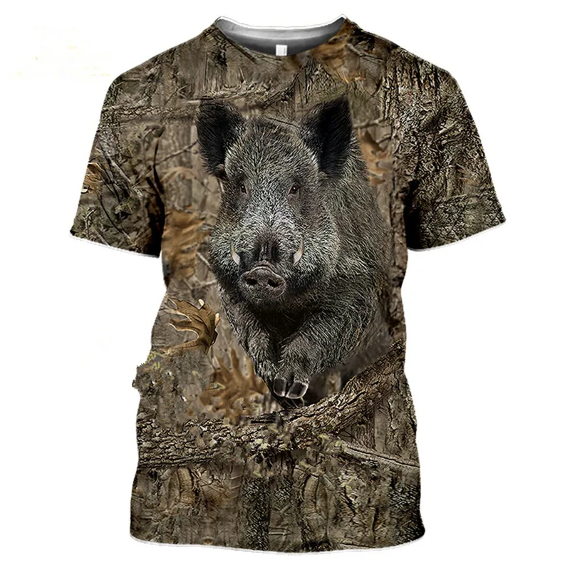 Top Trends: Deer Hare Hunting Camoufalge T Shirt Men 3D Camo Wild Boar Rabbit Hunter Printing T-Shirt Women Clothing Funny Kids Short Sleeve Shoppable Styles