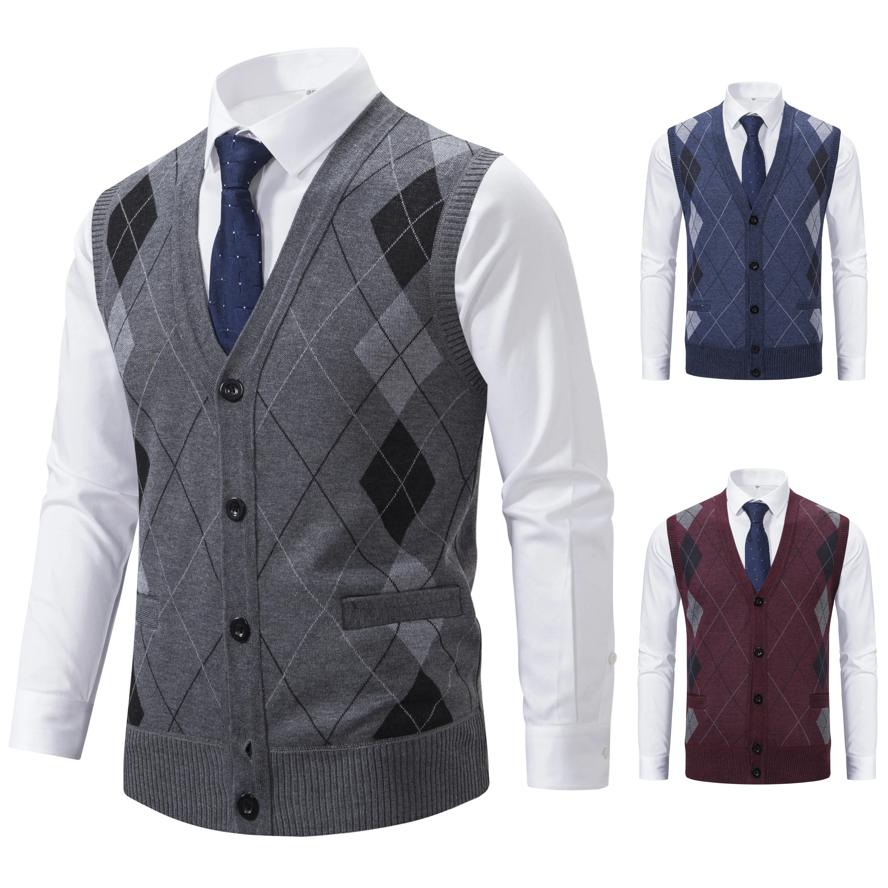 Top Trends: Spring Autumn Men Sweater Vest Smart Casual Knitted Cardigan Button Up Plaid Vests Coat Vintage Fleece Jumper Sleeveless Jacket Shoppable Styles