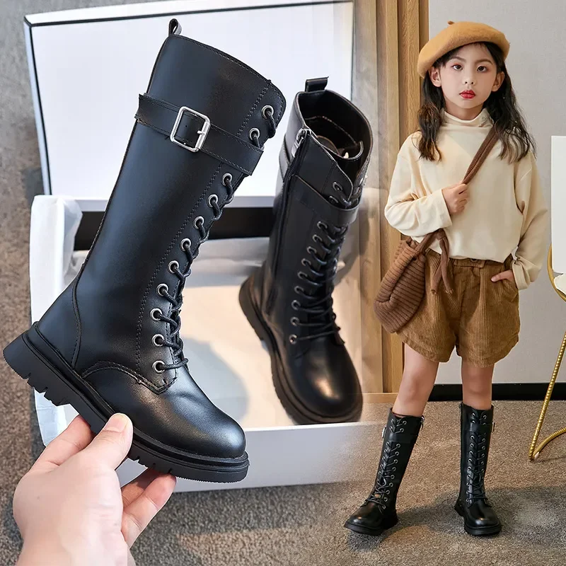 Top Trends: Girls Boots Autumn New Kids Shoes For Girl Children Knee-High Fashion Boots Soft Platform Snow Boots Shoes For Boys Kids Shoppable Styles