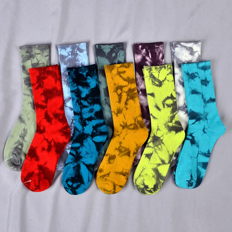 Top Trends: Tie-dye Socks Men And Women Cotton Socks High-cut Ins Street Tide Socks European And American Skateboard Long Tube Couple Socks Shoppable Styles