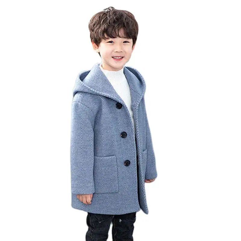 Top Trends: Winter Woolen Jacket For Boy New 2021 Korean Version Fashion Thickening Handsome Mid-Length Keep Warm Casual Children's Clothing Shoppable Styles