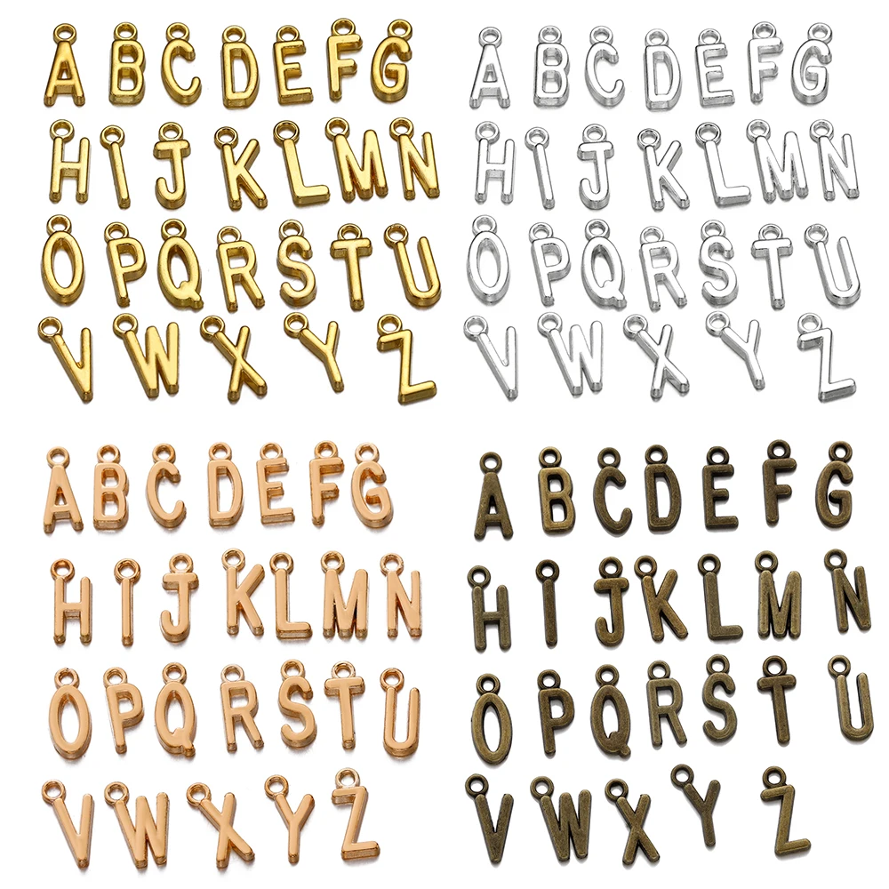 Top Trends: 26-30Pcs 7X16 Mm Alloy 26 Alphabet A-Z Letters Charms Pendants For DIY Bracelet Necklace Jewelry Making Supplies Accessories Shoppable Styles