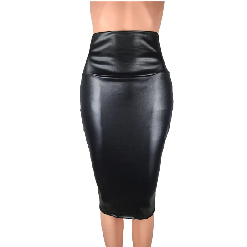 Top Trends: Leather Skirt Back Split Women Sexy Bodycon Pencil Skirt Sexy Office Lady Pencil Package Skirts High Waist Summer Long Skirt Shoppable Styles