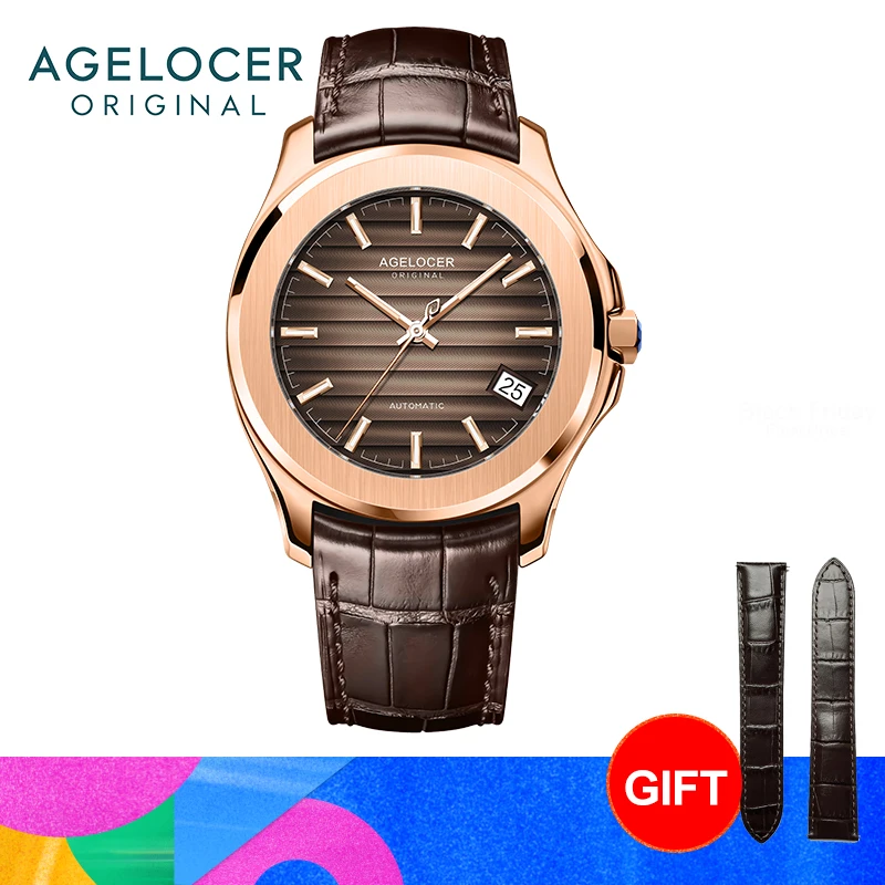 Top Trends: AGELOCER Baikal Men's Luxury Gold Watch Big Calendar Business Formal Automatic Mechanical Watch Birthday Gift For Men Shoppable Styles