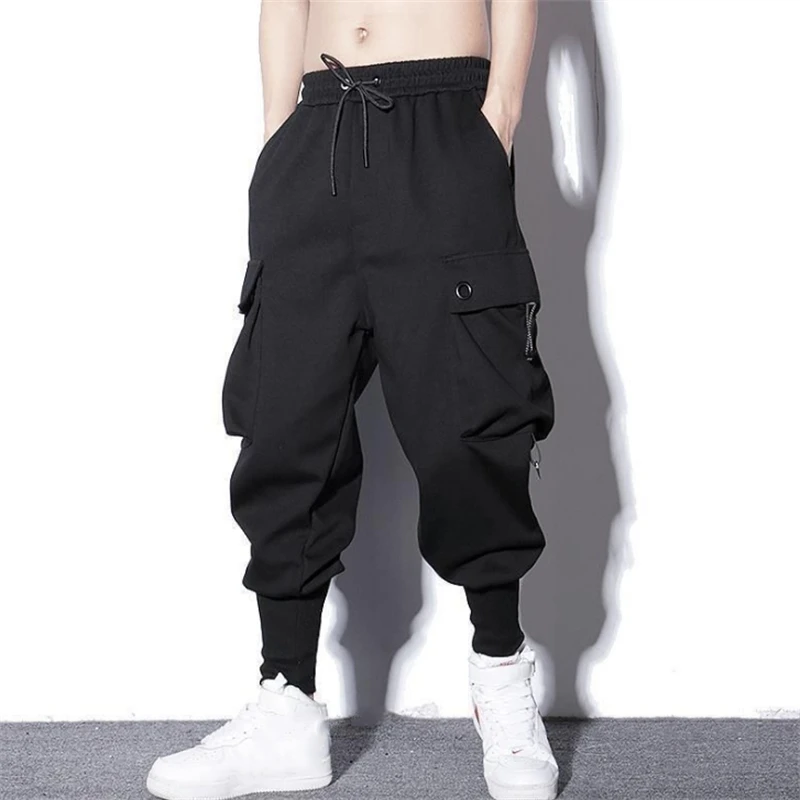 Top Trends: Men Cargo Pants Loose Solid Color Pockets Harem Trousers Spring Summer Hip Hop Outdoor Casual Streewear Male Jogger Pants 3XL Shoppable Styles