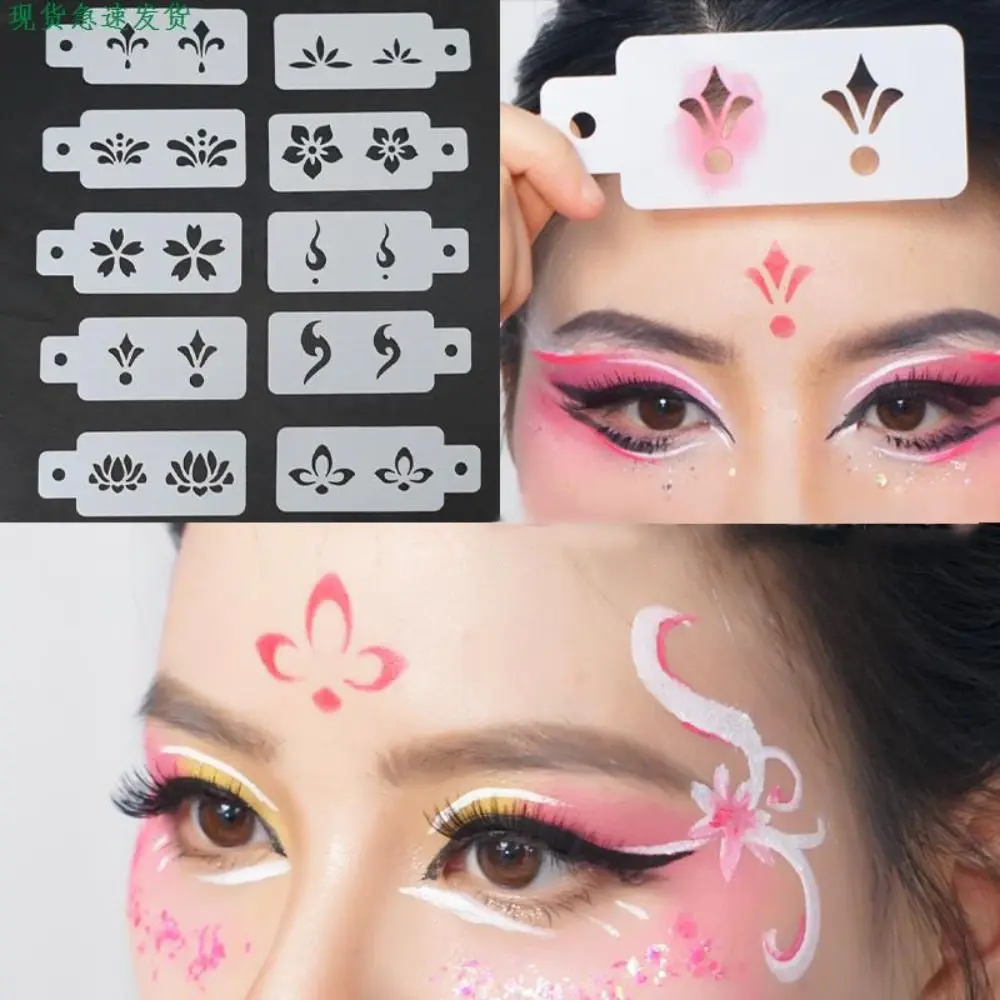 Top Trends: Hollow Flowers Temporary Tattoo Stencil For Drawing Molds Face Makeup Template Women Kids DIY Journaling Supplies Hanfu Decor Shoppable Styles