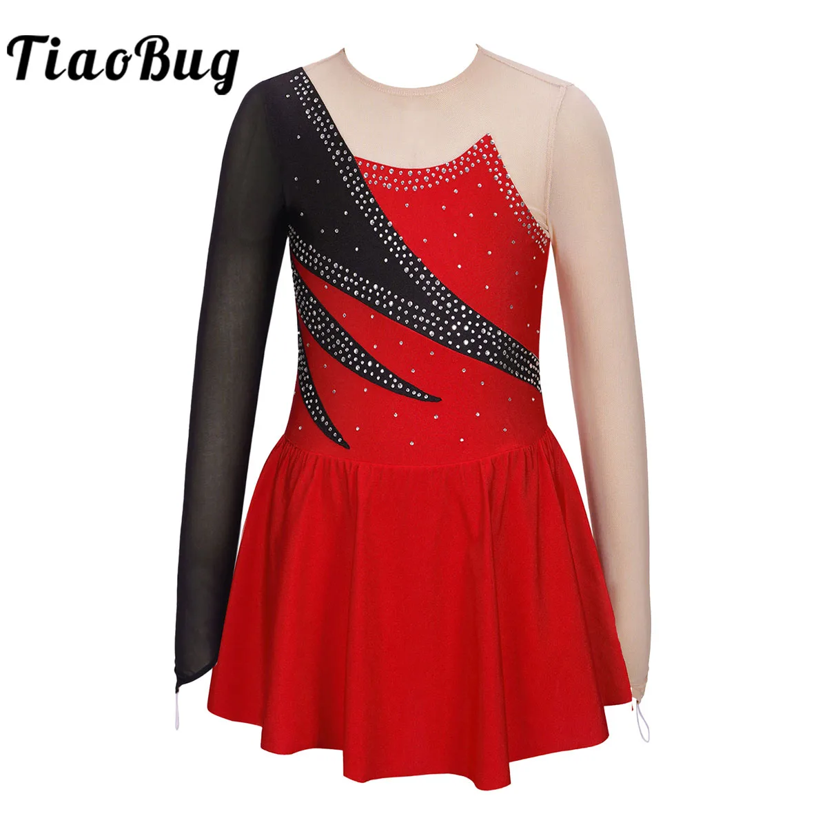 Top Trends: Kids Girls Rhinestone Figure Skating Dress Ballet Gymnastics Leotard Dancewear Ballroom Competition Costume Shoppable Styles