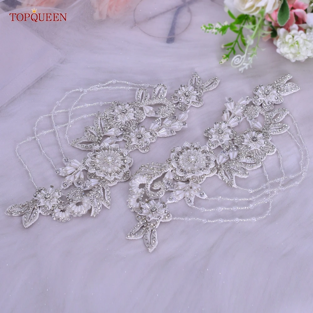 Top Trends: TOPQUEEN S80 Silver Epaulets Shoulder Decorative Jewelry Fashion Temperament Clothes Accessories Handmade Beaded Rhinestones Shoppable Styles