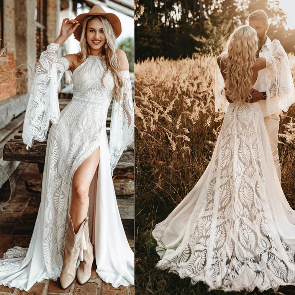 Top Trends: Gorgeous Women&#039;s Bridal Dresses Lace Applique Princess Flare Sleeve Wedding Gowns Mermaid Sexy Backless Formal Beach Party 2024 Shoppable Styles