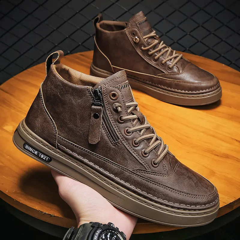 Top Trends: New Men Shoes Classics High Top Sneakers Casual Shoes Man Fashion Board Shoes Spring Autumn Loafers Male Student Skateboarding Shoppable Styles